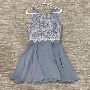 Elegant Blue Lace Kids Dress